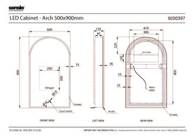 Sensio Aurelia Arch LED Mirror Cabinet