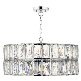 Aurora 5 Light Crystal Pendant Polished Chrome