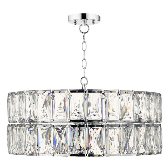 Aurora 5 Light Crystal Pendant Polished Chrome