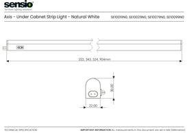 Sensio Axis Mains Under Cabinet LED Light, Natural White