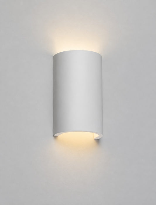 230V G9 40W Curved Up and Down Plaster Wall Light