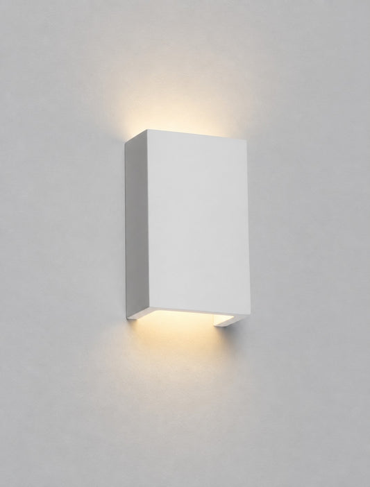 230V G9 40W Cuboid Up and Down Plaster Wall Light