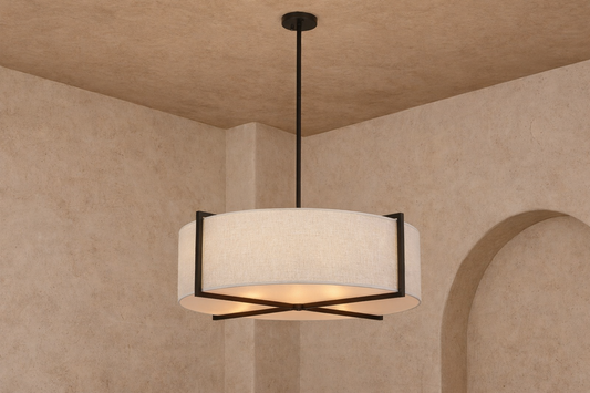 Sanderson Pendant Lamp Medium - Textured Linen