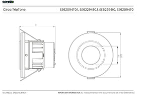 Sensio Circa TrioTone Dual Power Glass Bezel Downlight