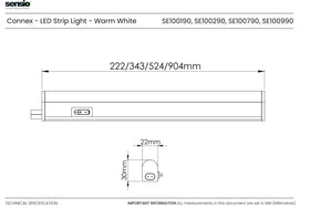 Sensio Connex Mains Under Cabinet LED Light, Warm White