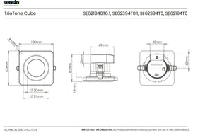 Sensio Cube TrioTone Dual Power Glass Bezel Downlight