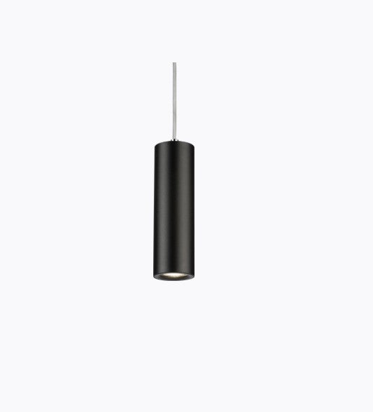 Dasan Single Long Fixed Round Pendant Black