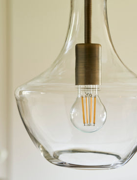 Dovecote Domed Glass Pendant Light - Steel, Antique Bronze