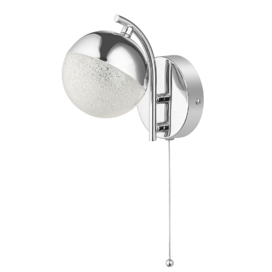 Dew 1 Light Bathroom Wall Light Polished Chrome