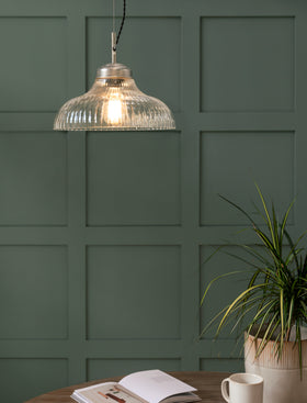 Fovant Fluted Glass Pendant Light