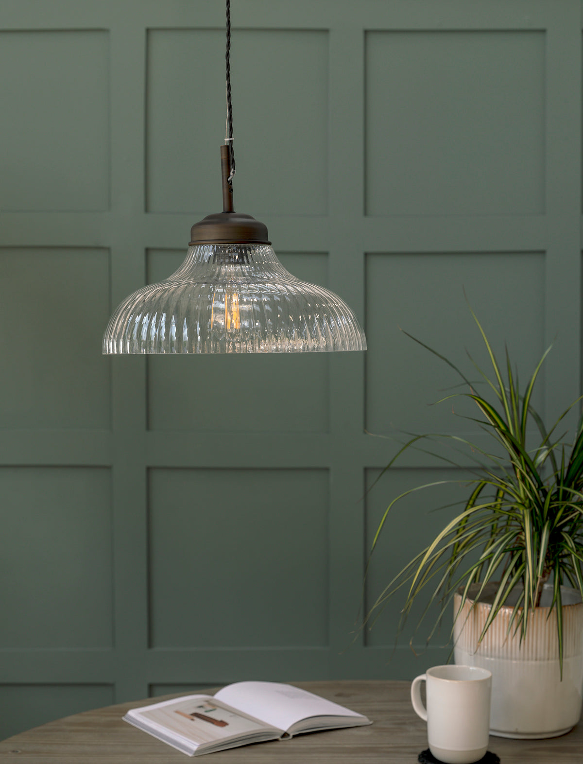 Fovant Fluted Glass Pendant Light
