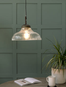Fovant Fluted Glass Pendant Light