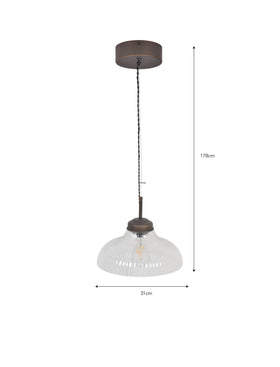 Fovant Fluted Glass Pendant Light