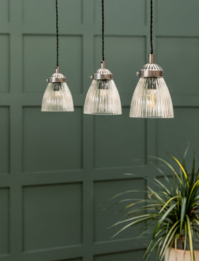 Fovant Glass Triple Pendant Light