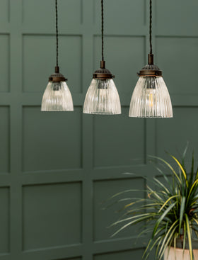 Fovant Glass Triple Pendant Light