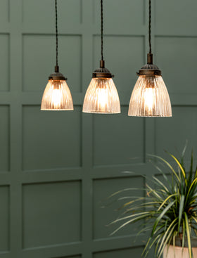 Fovant Glass Triple Pendant Light