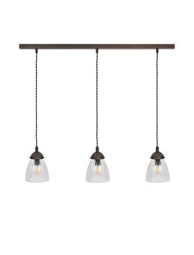 Fovant Glass Triple Pendant Light