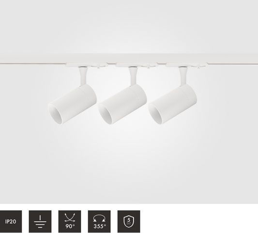 1 Metre 3 pcs Barrel GU10 Spotlight Kit in White