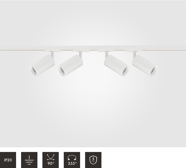 2 Metre 4pcs Shooter GU10 Spotlight Kit in White