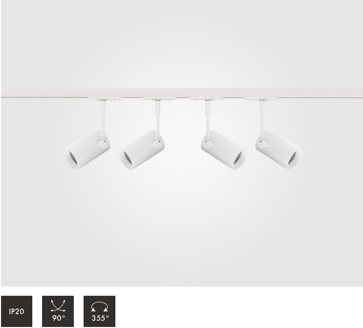 2 Metre 4pcs Pointer GU10 Spotlight Kit in White