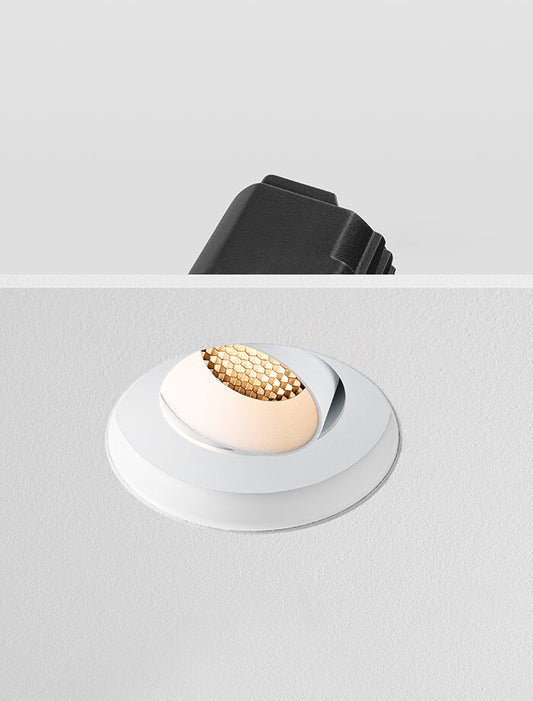 FORMA Honeycomb - Trimless Anti Glare Downlight Tilt, Mains Dimmable, White/White