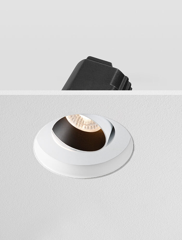 FORMA - Trimless Anti Glare Downlight Tilt, Mains Dimmable, White/Black