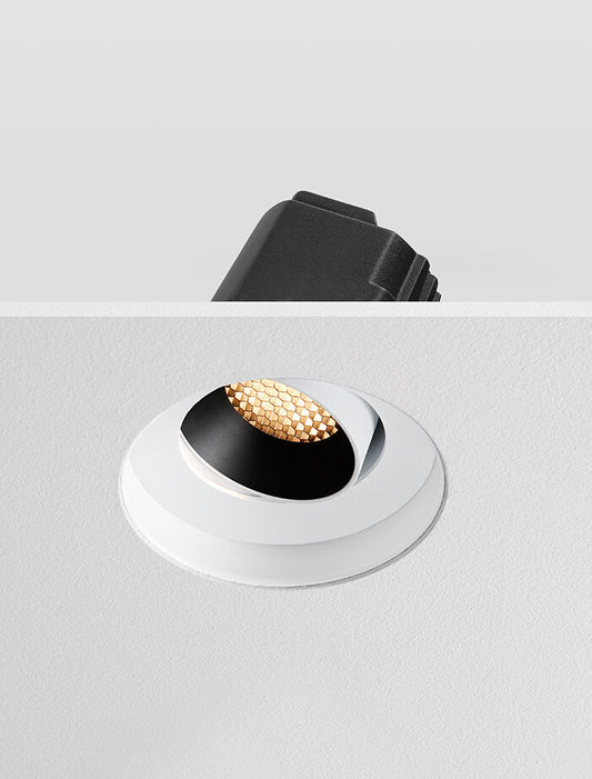 FORMA Honeycomb - Trimless Anti Glare Downlight Tilt, Mains Dimmable, White/Black