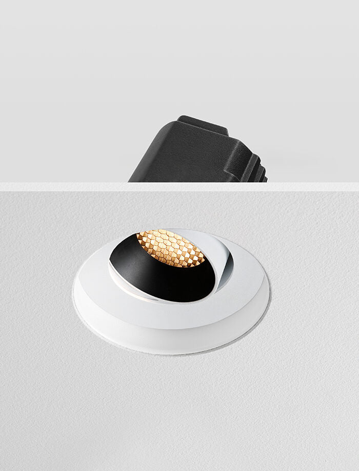 FORMA Honeycomb - Trimless Anti Glare Downlight Tilt, 0-10v, White/Black