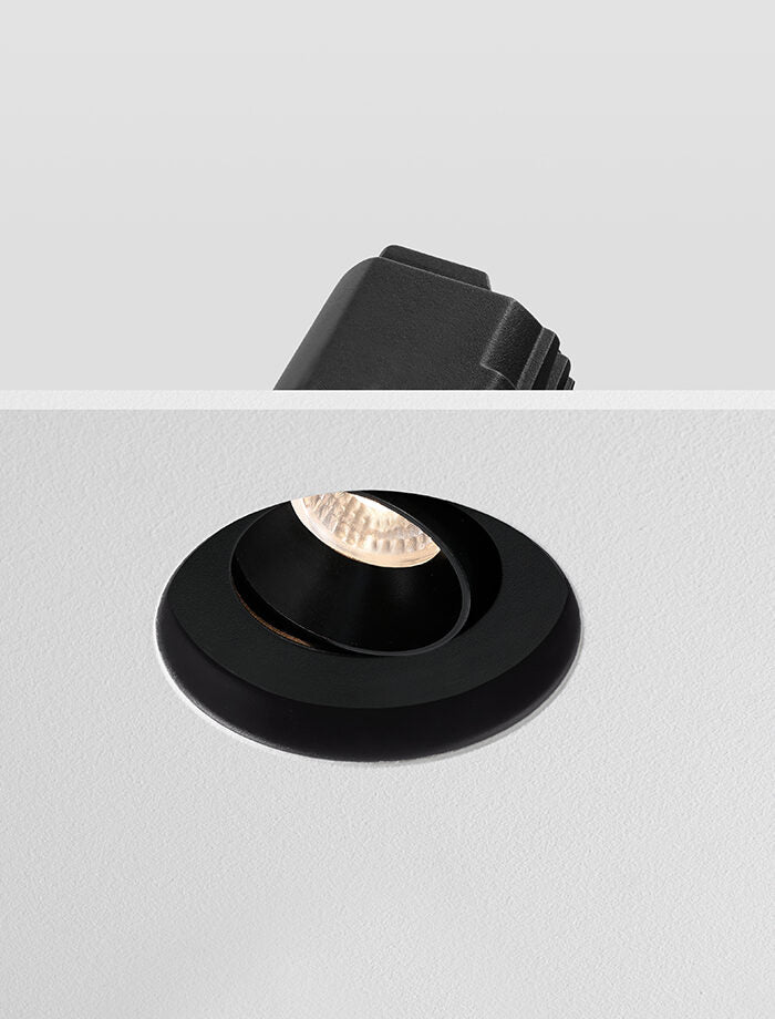 FORMA - Trimless Anti Glare Downlight Tilt, 0-10v, Black/Black