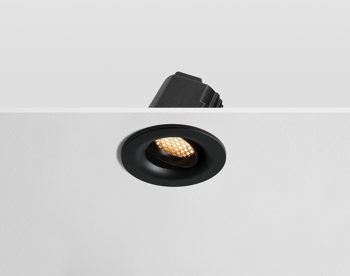ARC Honeycomb - Anti Glare Downlight Tilt, 0-10v, Black/Black