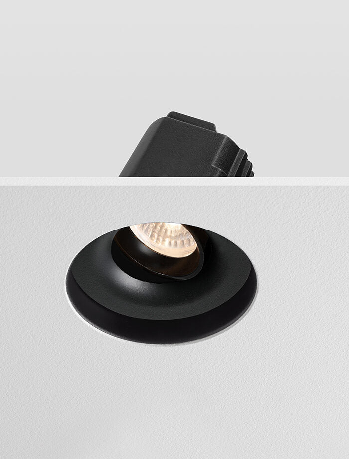 ARC Trimless - Anti Glare Downlight Tilt, Mains Dimmable, Black/Black