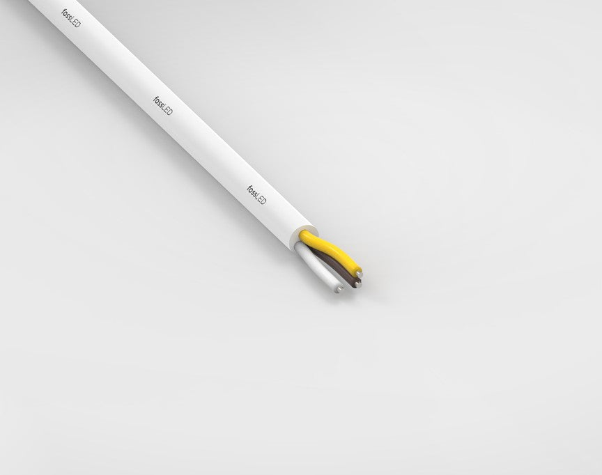 3 Core 0.50mm White Sheath 1m
