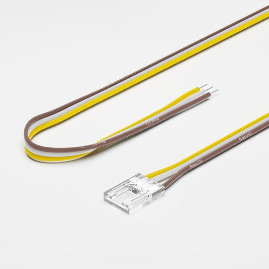 New Feed 10mm Tuneable White PCB Strip to Wire connector - 5m Lead