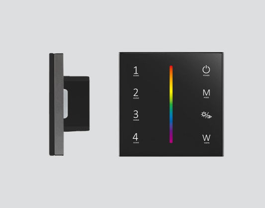 Black 4 Zone Wall Touch RGBW RF & DMX