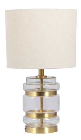 Hartley Satin Brass Table Lamp with Shade