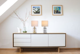 Hartley Satin Chrome Table Lamp with Shade