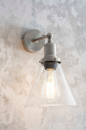 Hoxton Cone Wall Light - Antiques Brass / Satin Nickel