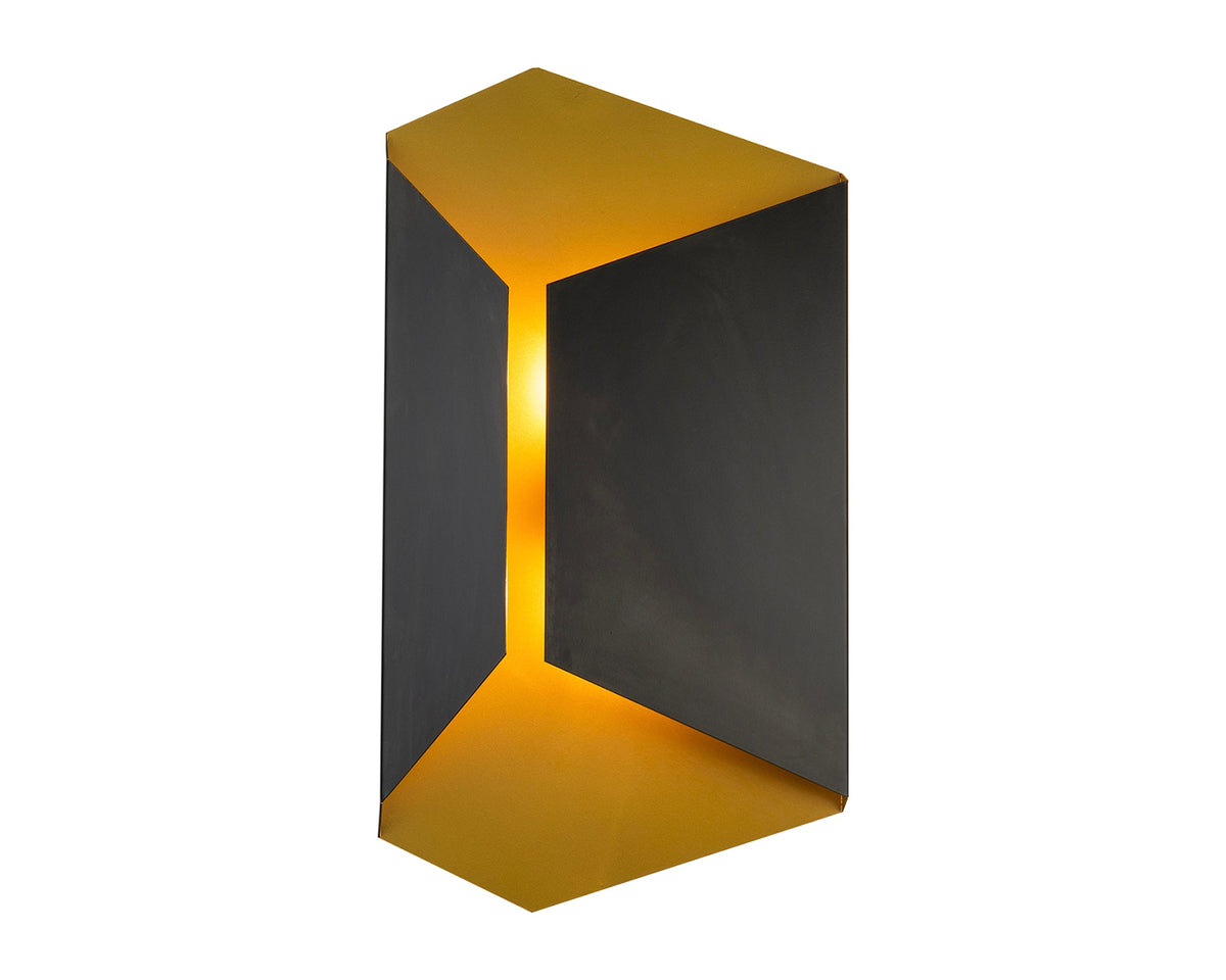 Onyx Wall Light - Brushed Brass & Black