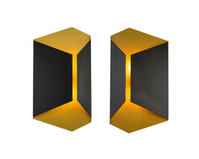 Onyx Wall Light - Brushed Brass & Black