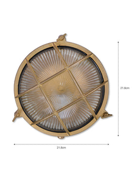 Devonport Round Bulkhead Light - Brass