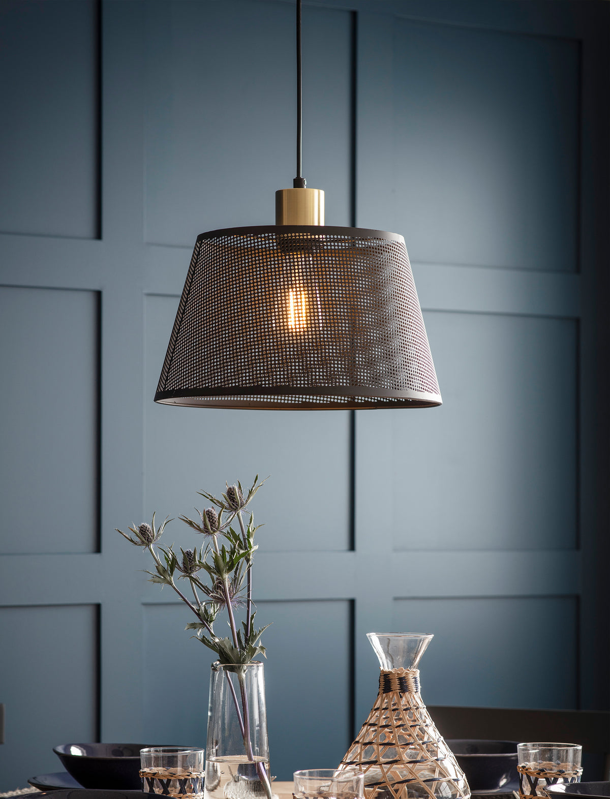 Curzon Pendant Light - Steel, Black