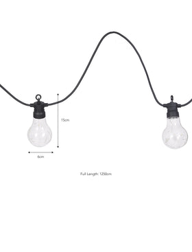 Festoon Lights Classic Solar 20 Bulbs - Black