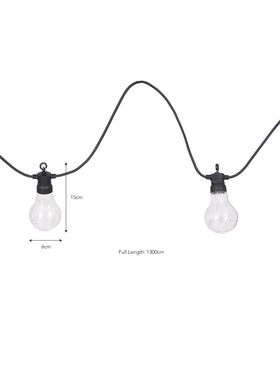 Festoon Lights Classic Extendable 20 Bulbs - Black