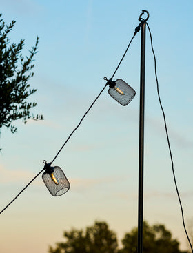 Festoon Lights Cylinder Solar 10 Bulbs - Black