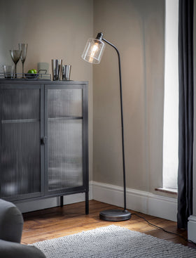 Hoxton Cylinder Floor Lamp - Steel, Black