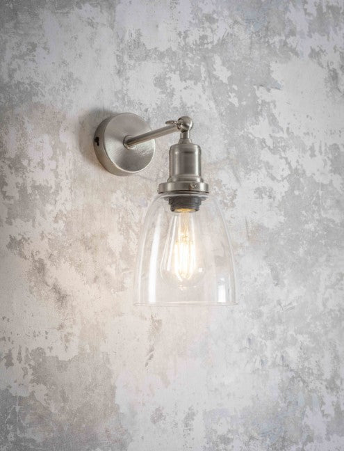 Hoxton Domed Wall Light - Antique Brass / Satin Nickel