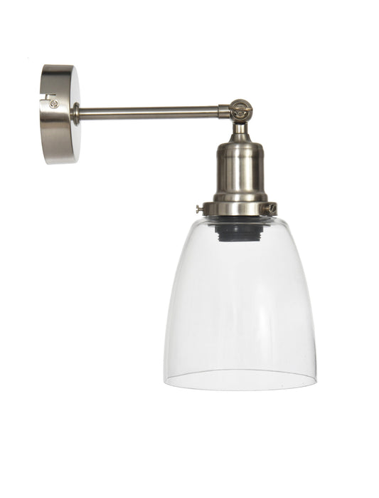 Hoxton Domed Wall Light - Antique Brass / Satin Nickel