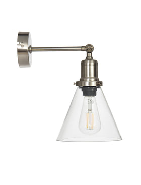 Hoxton Cone Wall Light - Antiques Brass / Satin Nickel