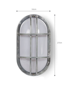 St Ives Bulkhead Light - Galvanised Steel, Silver