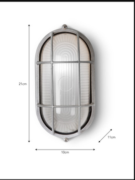 Chatham Bulkhead Light Oval - Aluminium, Grey